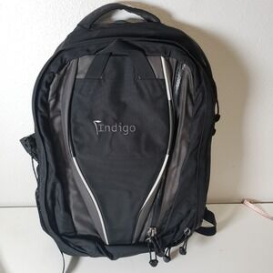 Indigo Casual Backpack Black Office School Laptop Holder Everyday Travel Commute